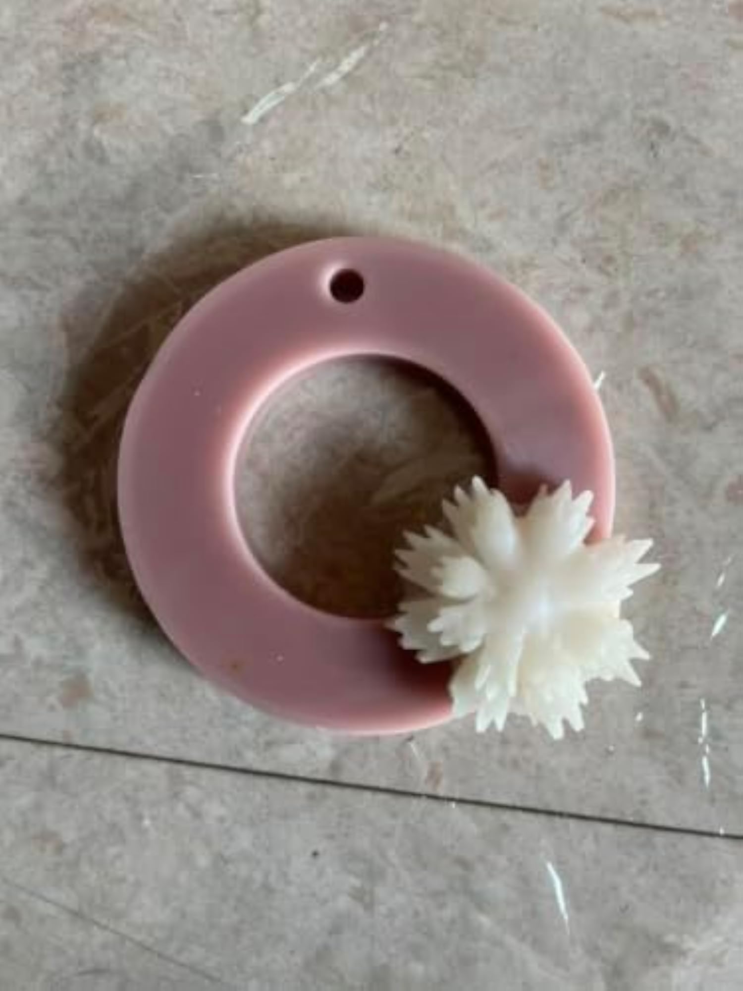 Decorative Ring Candle with Flower Design